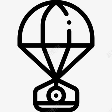 降落伞空间128直线图标图标