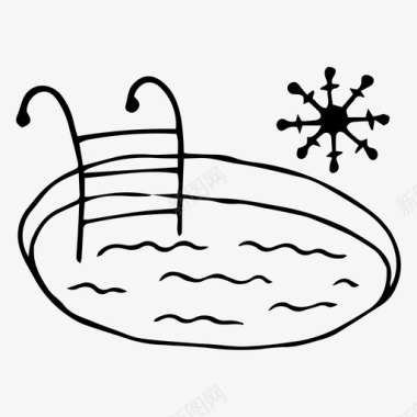 冷水池冷水保健图标图标