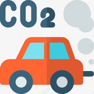 二氧化碳气候变化12平坦图标图标