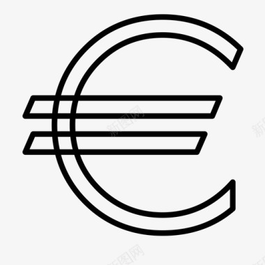 欧元符号现金付款图标图标
