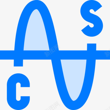 正弦数学8蓝色图标图标