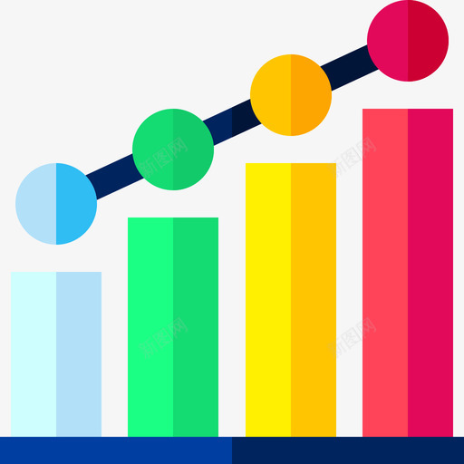 条形图市场营销140扁平图标svg_新图网 https://ixintu.com 市场营销 扁平 条形图