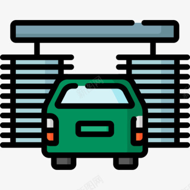 洗车车辆和运输12线性颜色图标图标