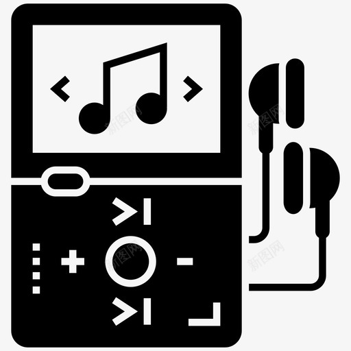 mp3播放器数字音乐播放器耳机图标svg_新图网 https://ixintu.com 图标 字形 技术 播放器 收听 数字 耳机 设备 音乐