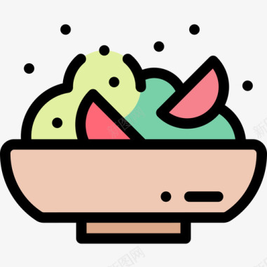 沙拉野餐53原色图标图标