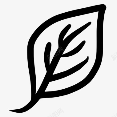 叶子秋天手绘图标图标