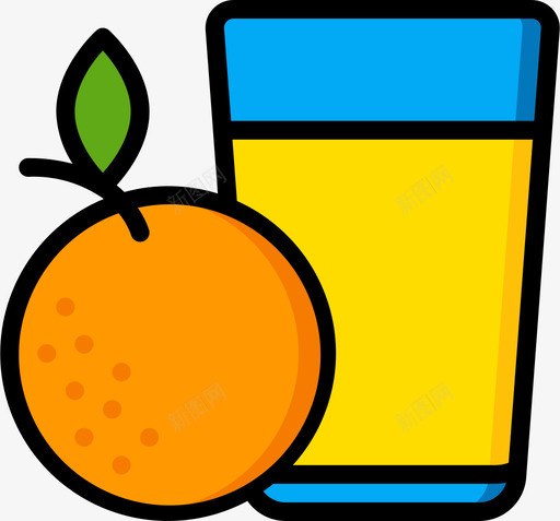 橙色早餐44线形颜色图标svg_新图网 https://ixintu.com 早餐 橙色 线形 颜色