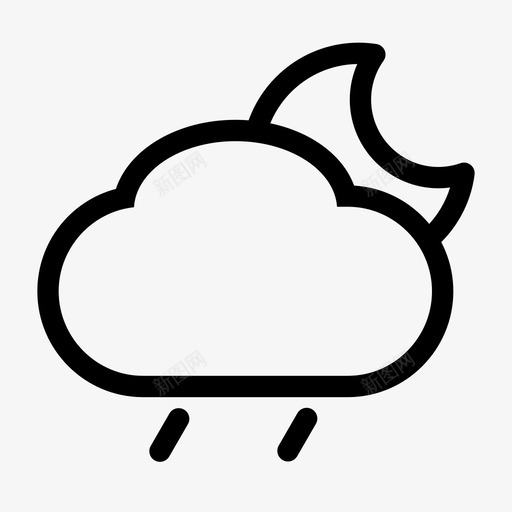 阵雨（夜）svg_新图网 https://ixintu.com 阵雨（夜）