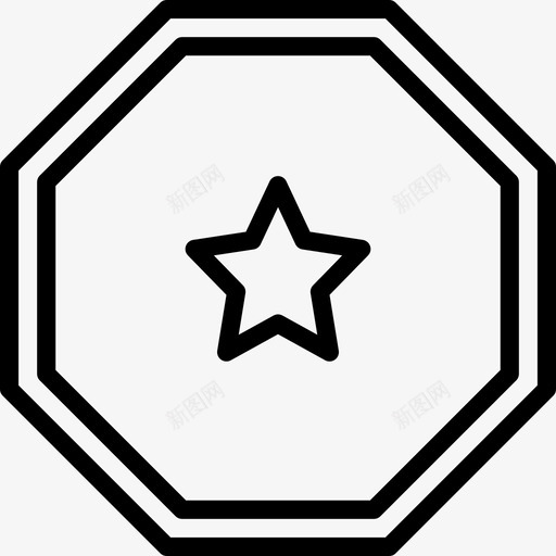明星奖励和徽章8概述图标svg_新图网 https://ixintu.com 奖励 徽章 明星 概述