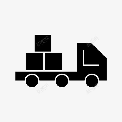 卡车交付汽车交付货物图标svg_新图网 https://ixintu.com 交付 卡车 字形 汽车 装运 货物 运输