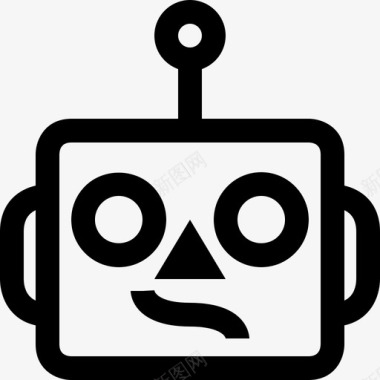 可爱机器人困惑头像表情符号图标图标