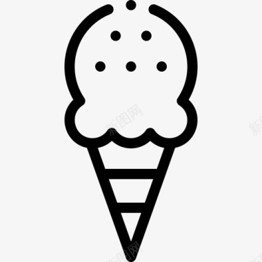 冰淇淋甜点和糖果5份线性图标图标