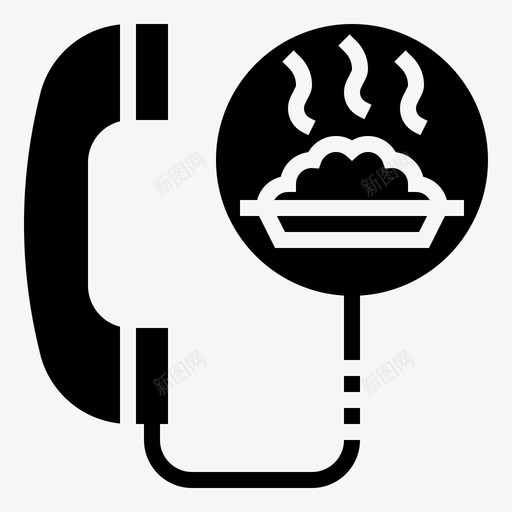 食品订单电话中心图标svg_新图网 https://ixintu.com 中心 标志 电话 订单 送货 食品