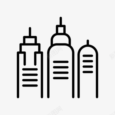 建筑物城市城市大厦图标图标