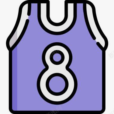 篮球运动衫嘻哈21线性颜色图标图标