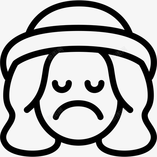 悲伤表情情绪图标svg_新图网 https://ixintu.com 8个 女人 女性 悲伤 情绪 感觉 表情