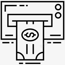 现金提取自动取款机现金提取数字支付服务图标高清图片