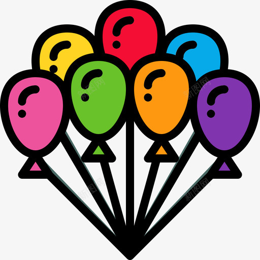 气球马戏团70线性颜色图标svg_新图网 https://ixintu.com 气球 线性 颜色 马戏团