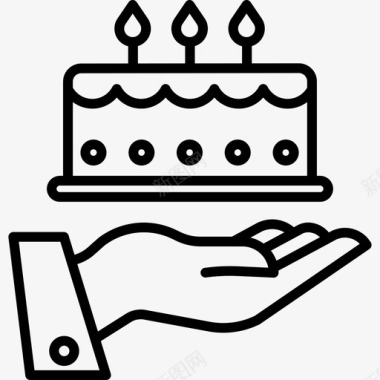 生日蛋糕聚会和庆祝活动22大纲图标图标