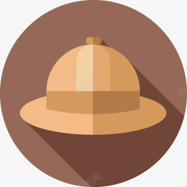 探险家帽非洲10号扁平图标图标