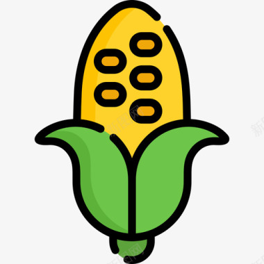 玉米葡萄牙5线形颜色图标图标