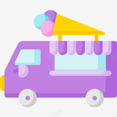 冰淇淋车辆和运输10扁平图标图标