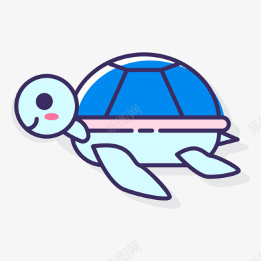 海龟动物22线形颜色图标图标