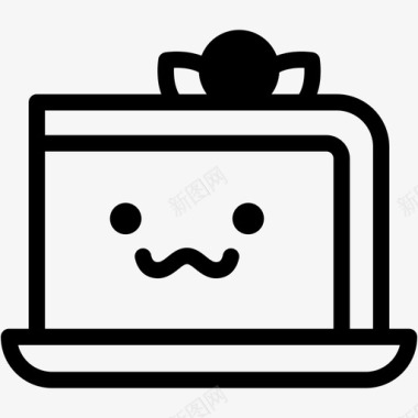 咧嘴笑面包店蛋糕图标图标