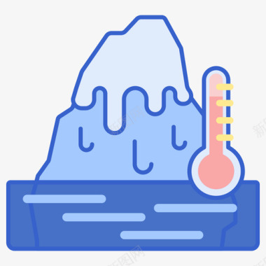冰山221号天气线性颜色图标图标