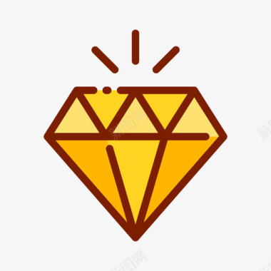 钻石奢侈品商店35线性颜色图标图标