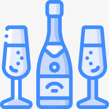香槟葡萄酒11蓝色图标图标