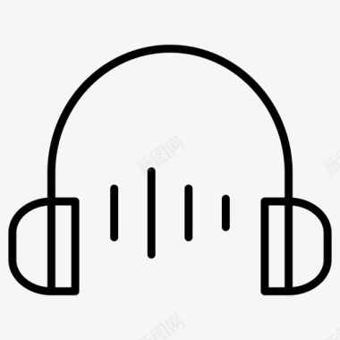 无线耳机音乐波形图标图标