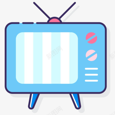 电视传播媒介3线性色彩图标图标