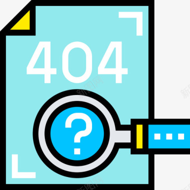 404网页和平面3线颜色图标图标