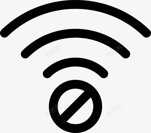 连接阻止禁止图标svg_新图网 https://ixintu.com wi-fi 不可 可用 波形 禁止 连接 阻止