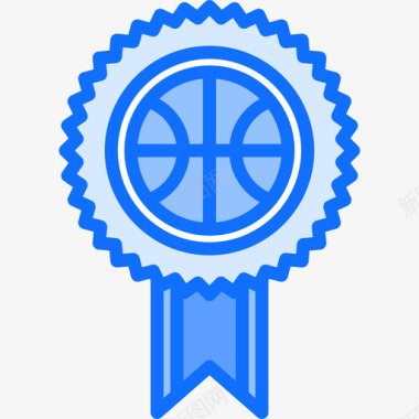 徽章篮球49蓝色图标图标