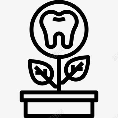 牙齿牙齿31线形图标图标