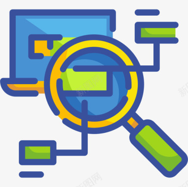 搜索搜索引擎优化和网络11线性颜色图标图标