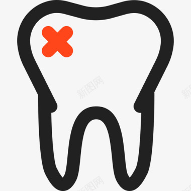 牙齿解剖学3双音图标图标