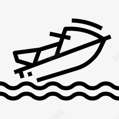 摩托艇夏季77直线型图标图标