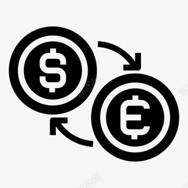 货币兑换商美元欧元图标图标