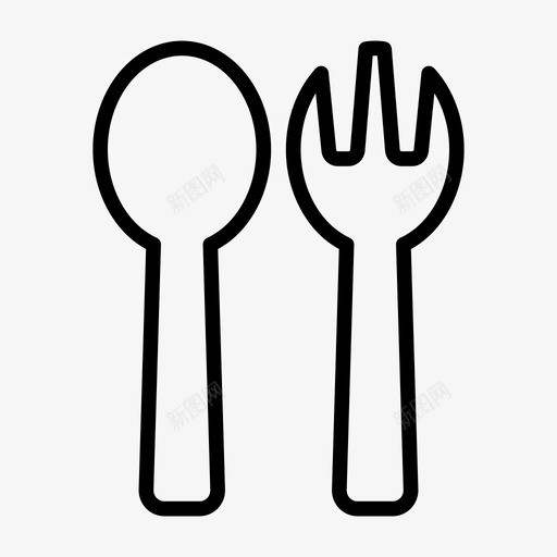 餐厅咖啡厅食物图标svg_新图网 https://ixintu.com 勺子 叉子 咖啡厅 食物 餐厅