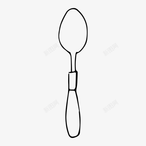 勺子厨房厨房用具图标svg_新图网 https://ixintu.com 勺子 厨房 厨房用具 素描