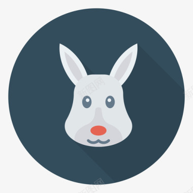 兔子动物21圆形图标图标