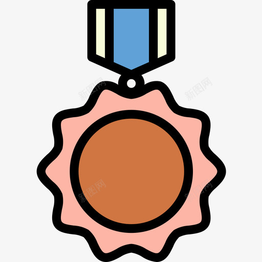奖章奖章和徽章12个直线颜色图标svg_新图网 https://ixintu.com 12个 奖章 徽章 直线 颜色
