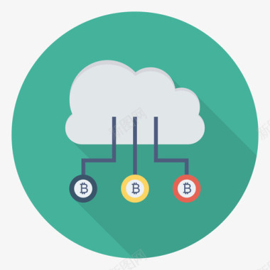 云比特币110圆形图标图标