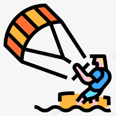 风筝冒险和极端2线性颜色图标图标