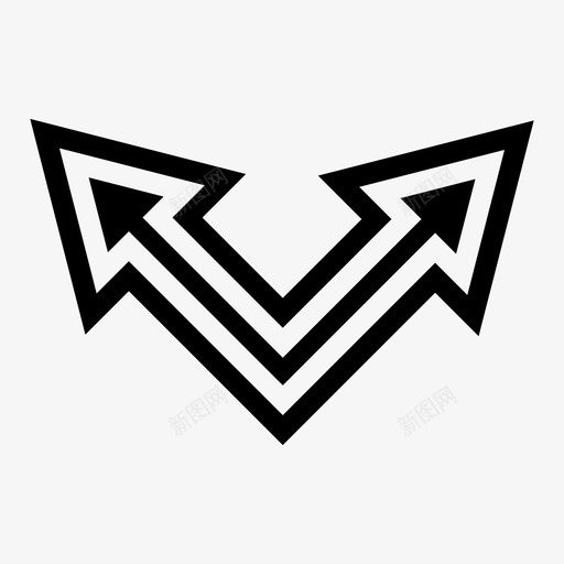 箭头方向连接图标svg_新图网 https://ixintu.com 双线 向上 方向 箭头 连接