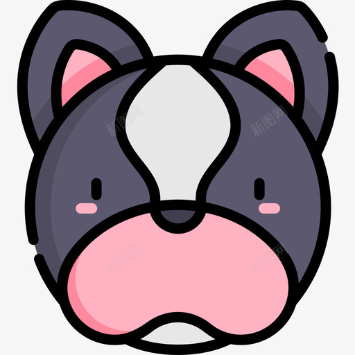 法国斗牛犬犬6线性颜色图标svg_新图网 https://ixintu.com 斗牛 法国 线性 颜色