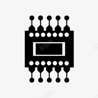 微芯片计算机电子图标图标